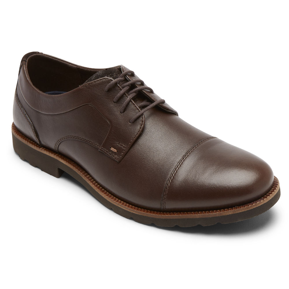 Rockport Mens Oxfords Dark Brown - Sharp & Ready 2 Cap Toe - UK 162-QWXGIO